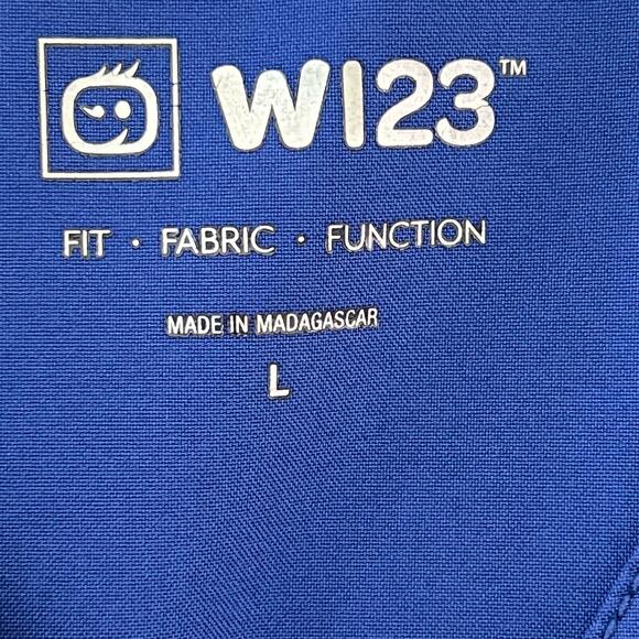 Wonder Wink women’s cobalt blue scrub set. Top L and pants M - Picture 3 of 15